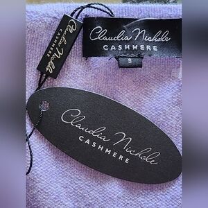 NWT 100% Cashmere top/sweater/ cardigan Size S. Lilac/ purple. CLAUDIA NICHOLE.